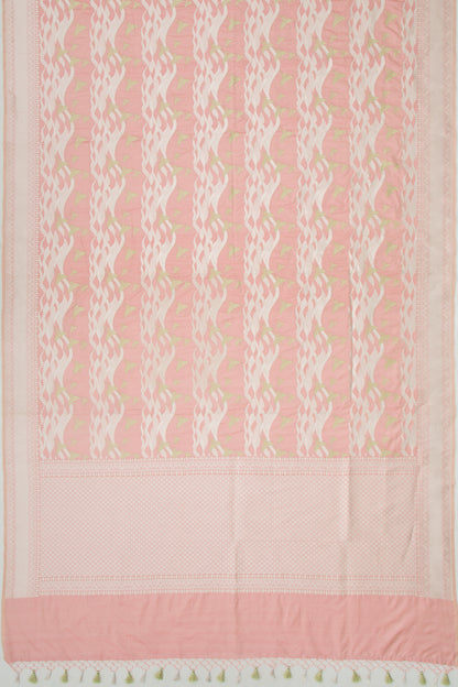 Banarasi Silk Jaal Peach Saree