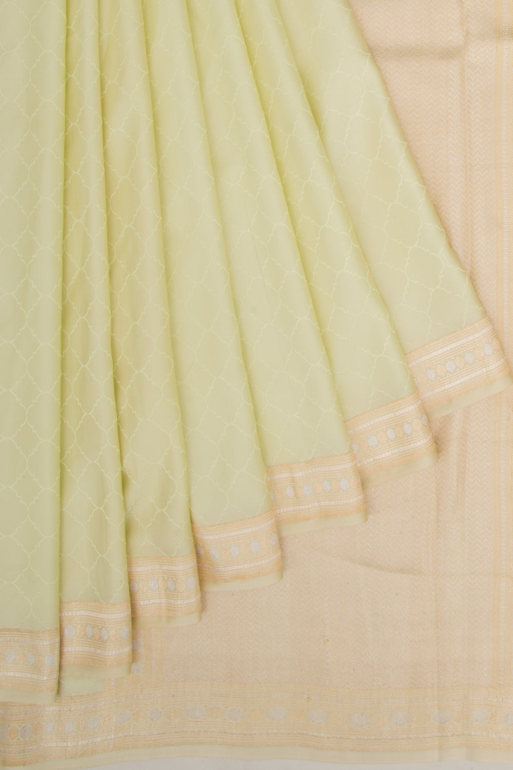 Banarasi Satin Jacquard Pastel Green Saree