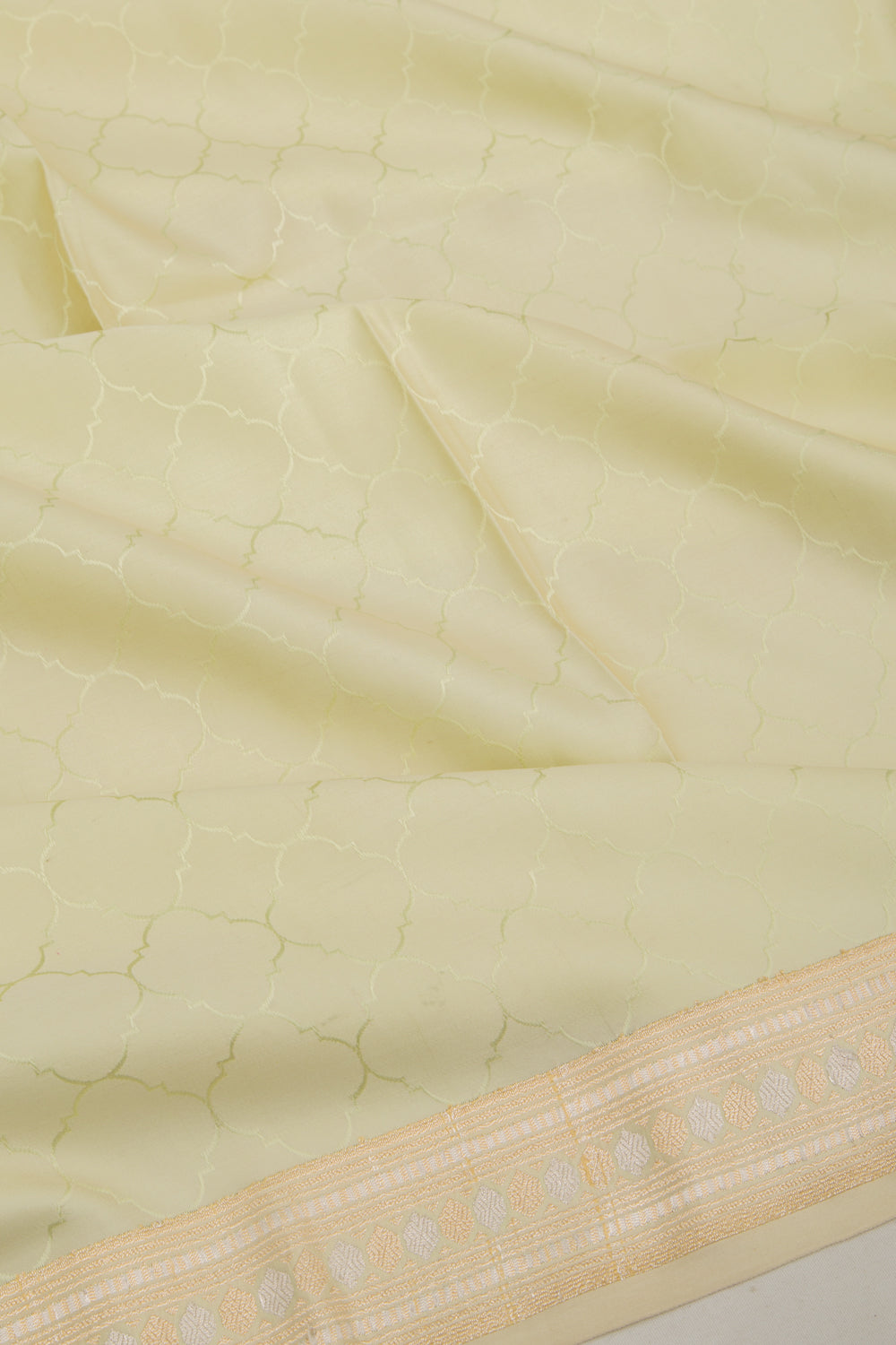 Banarasi Satin Jacquard Pastel Green Saree