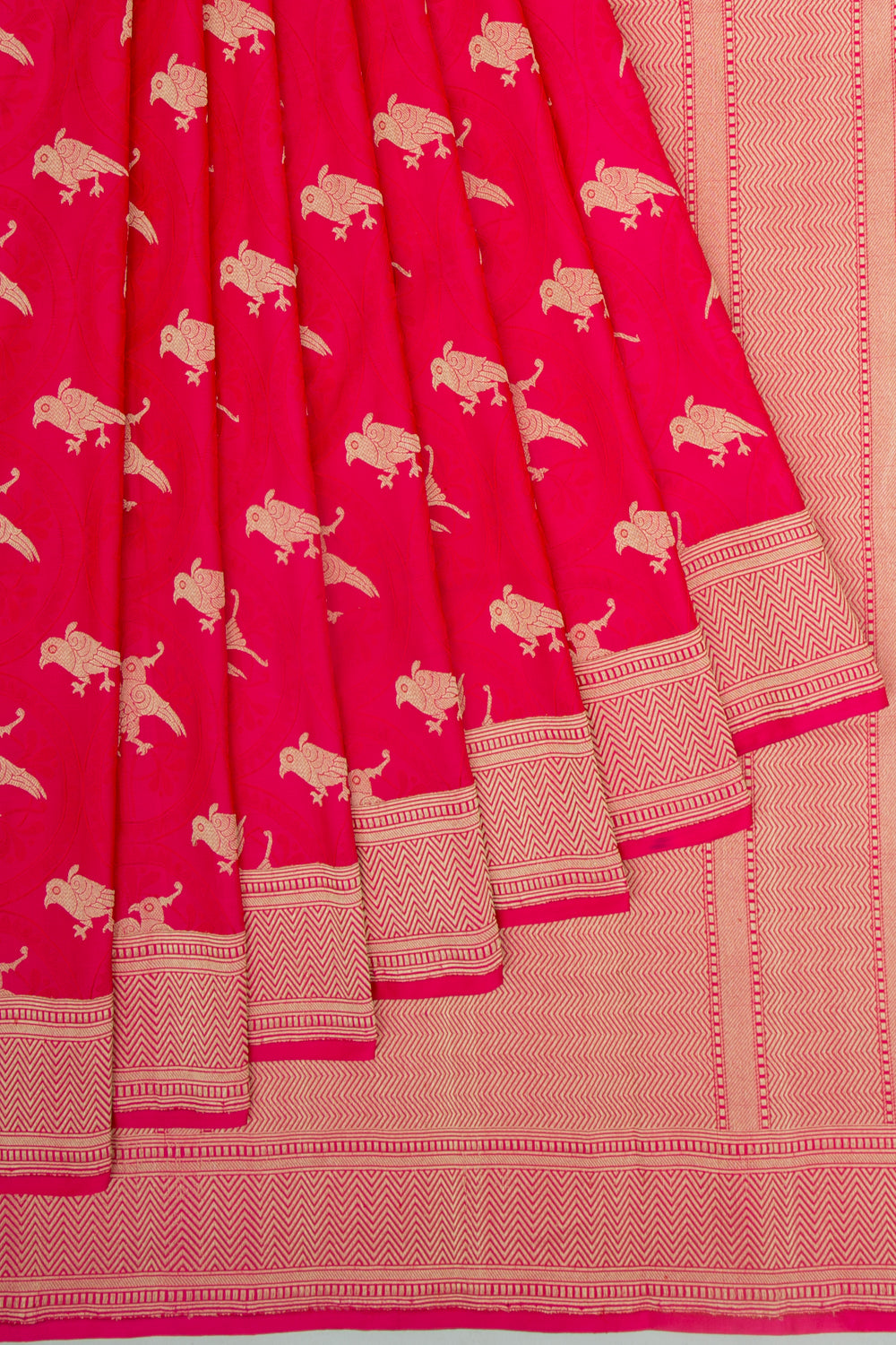 Banarasi Satin Jacquard And Butta Pink Saree