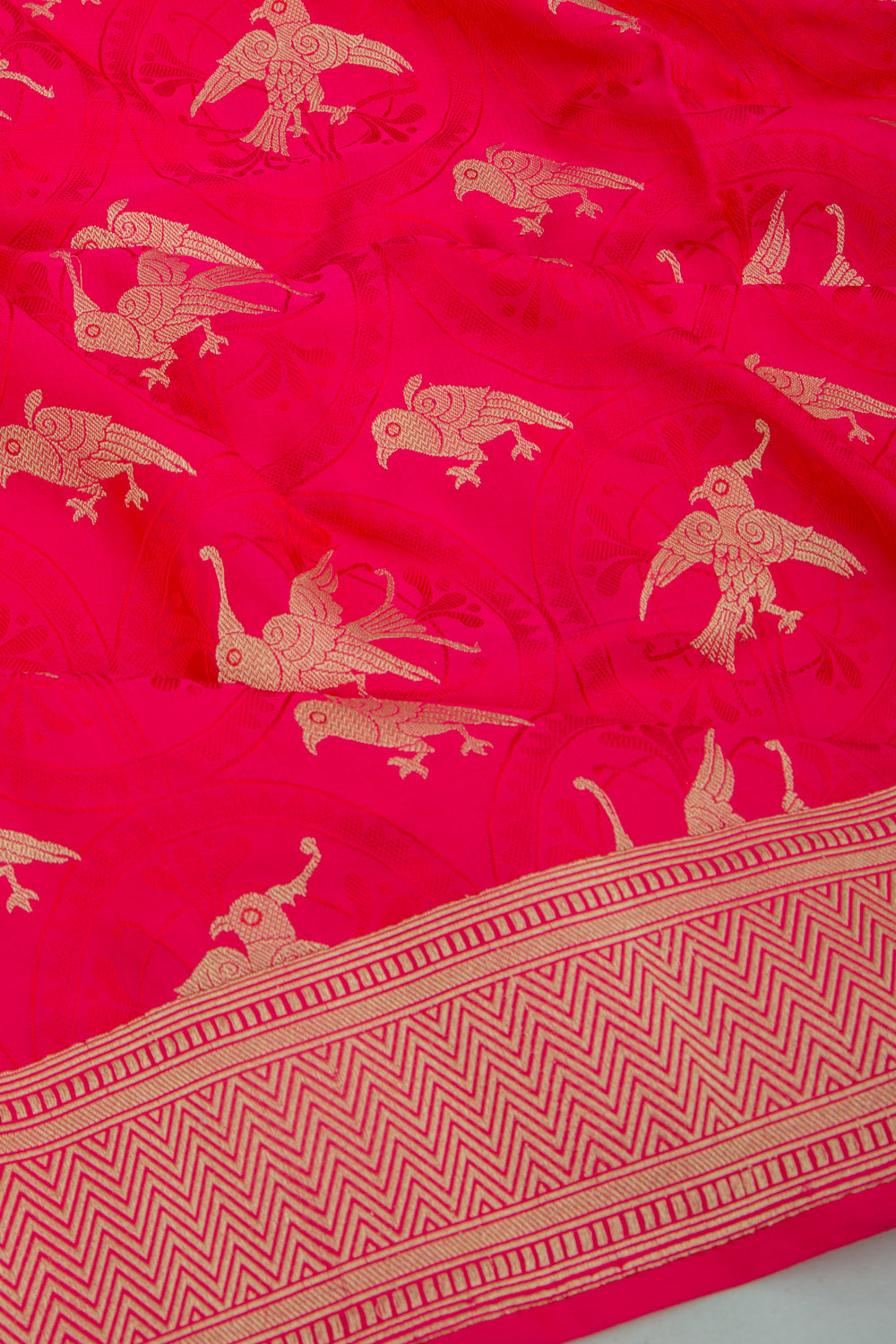 Banarasi Satin Jacquard And Butta Pink Saree