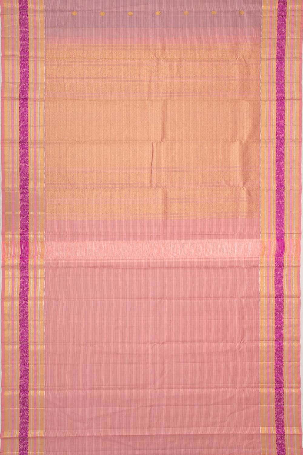 Kanchipuram Silk Horizontal Lines And Butta Lilac Saree
