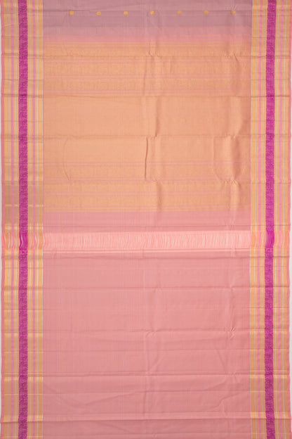 Kanchipuram Silk Horizontal Lines And Butta Lilac Saree