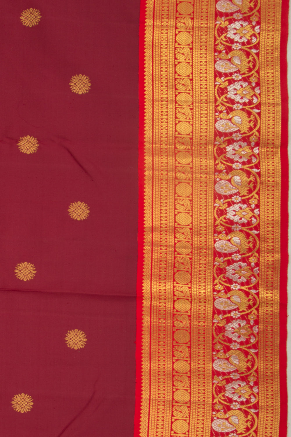 Kanchipuram Silk Butta Brown Saree