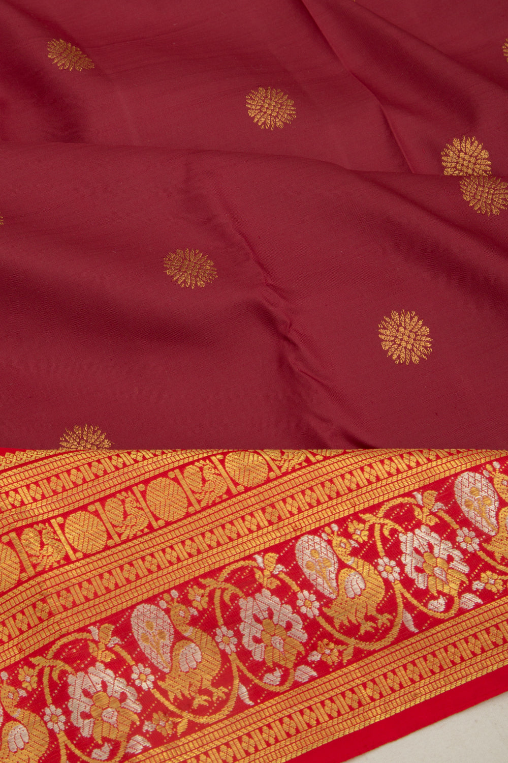 Kanchipuram Silk Butta Brown Saree