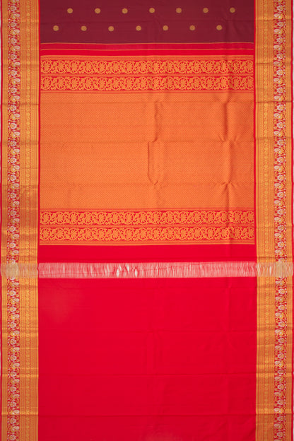 Kanchipuram Silk Butta Brown Saree