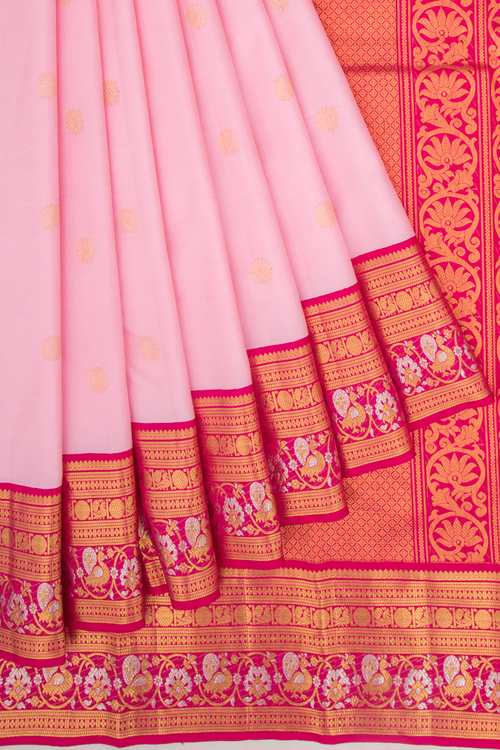 Kanchipuram Silk Butta Baby Pink Saree