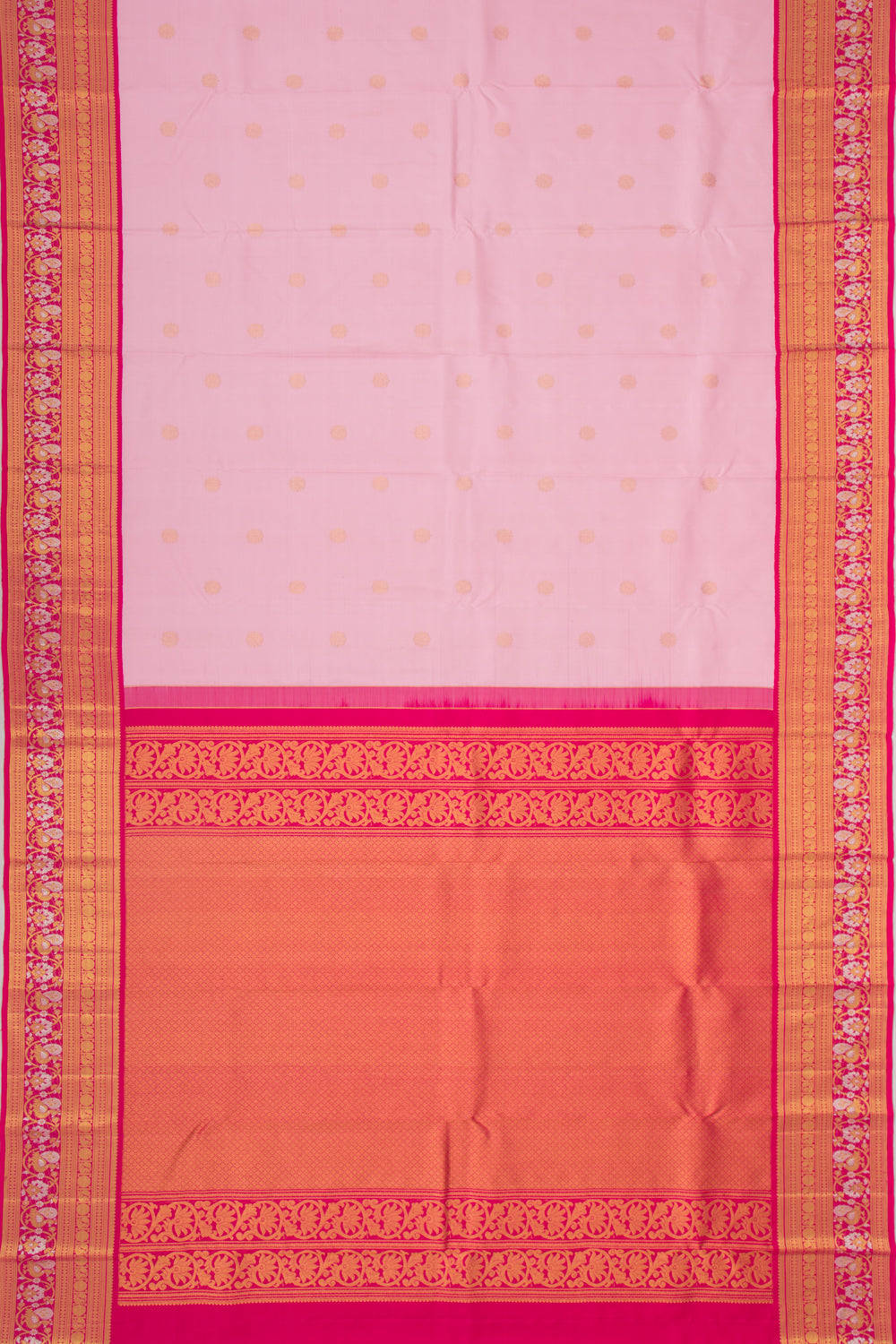 Kanchipuram Silk Butta Baby Pink Saree