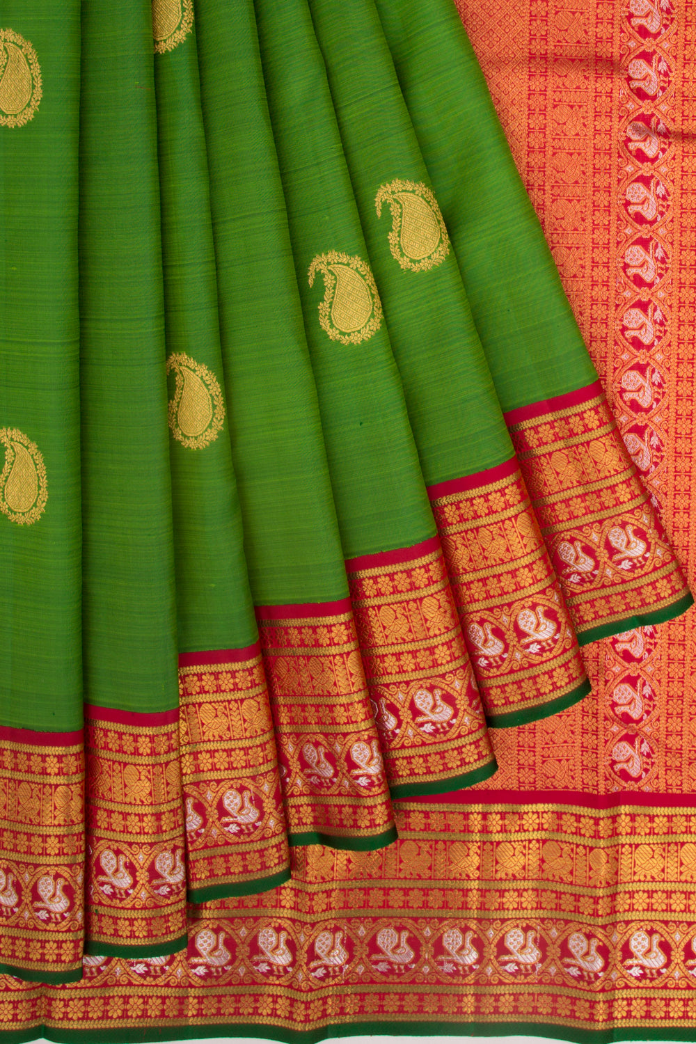 Kanchipuram Silk Butta Green Saree