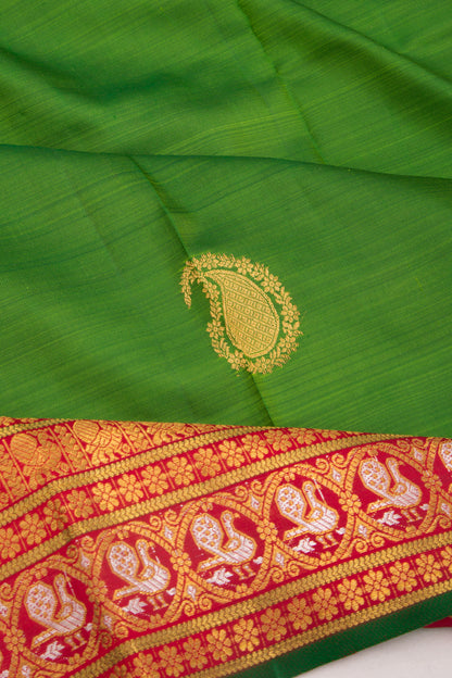 Kanchipuram Silk Butta Green Saree