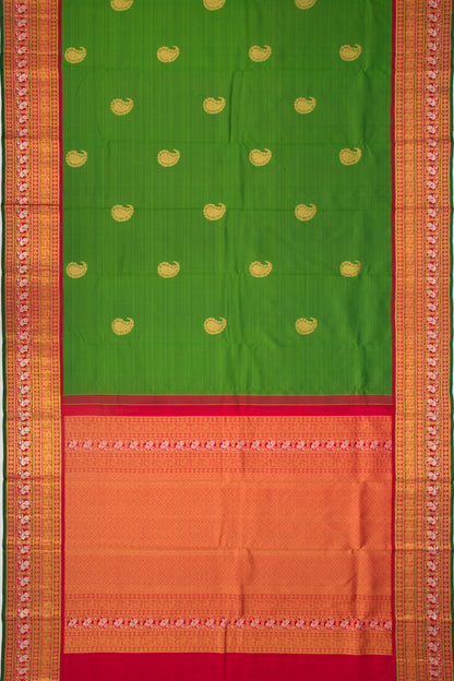Kanchipuram Silk Butta Green Saree