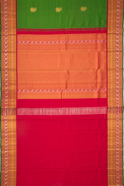 Kanchipuram Silk Butta Green Saree