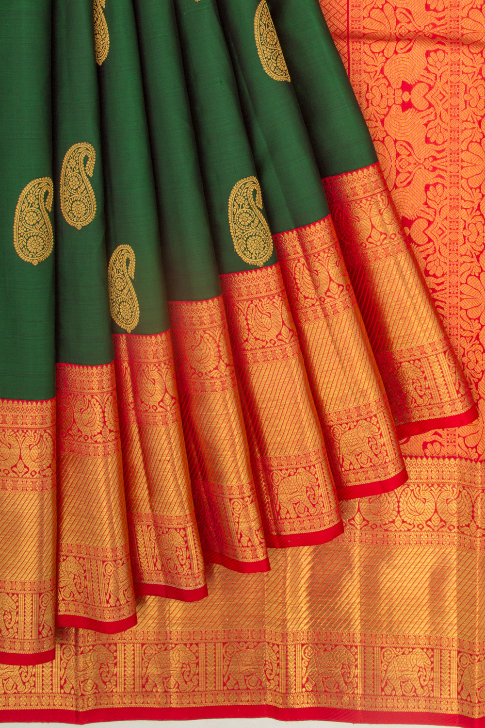 Kanchipuram Silk Butta Green Saree