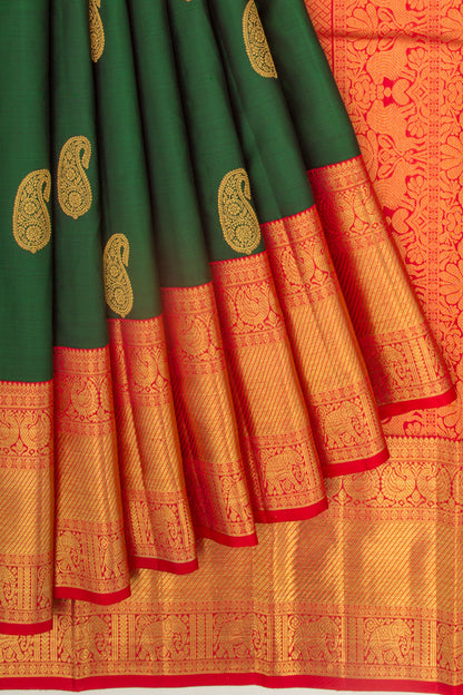 Kanchipuram Silk Butta Green Saree