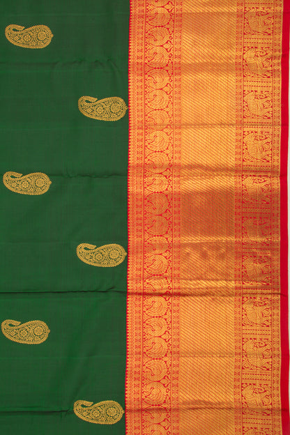 Kanchipuram Silk Butta Green Saree