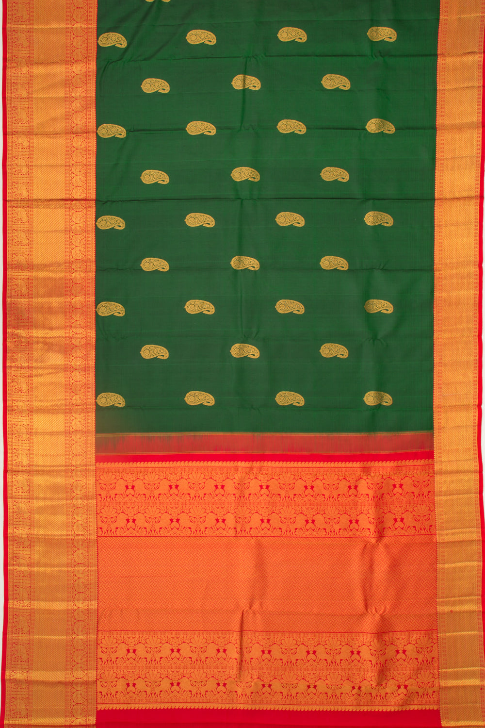 Kanchipuram Silk Butta Green Saree