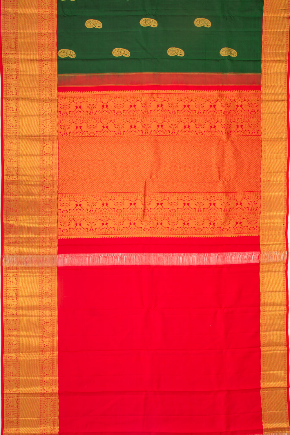 Kanchipuram Silk Butta Green Saree