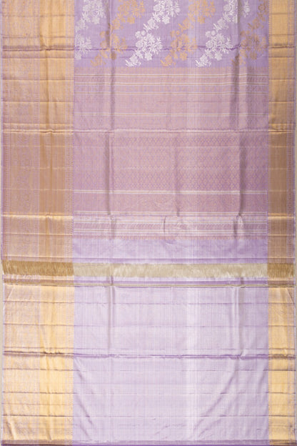 Kanchipuram Silk Tissue Leheriya Lavender Saree