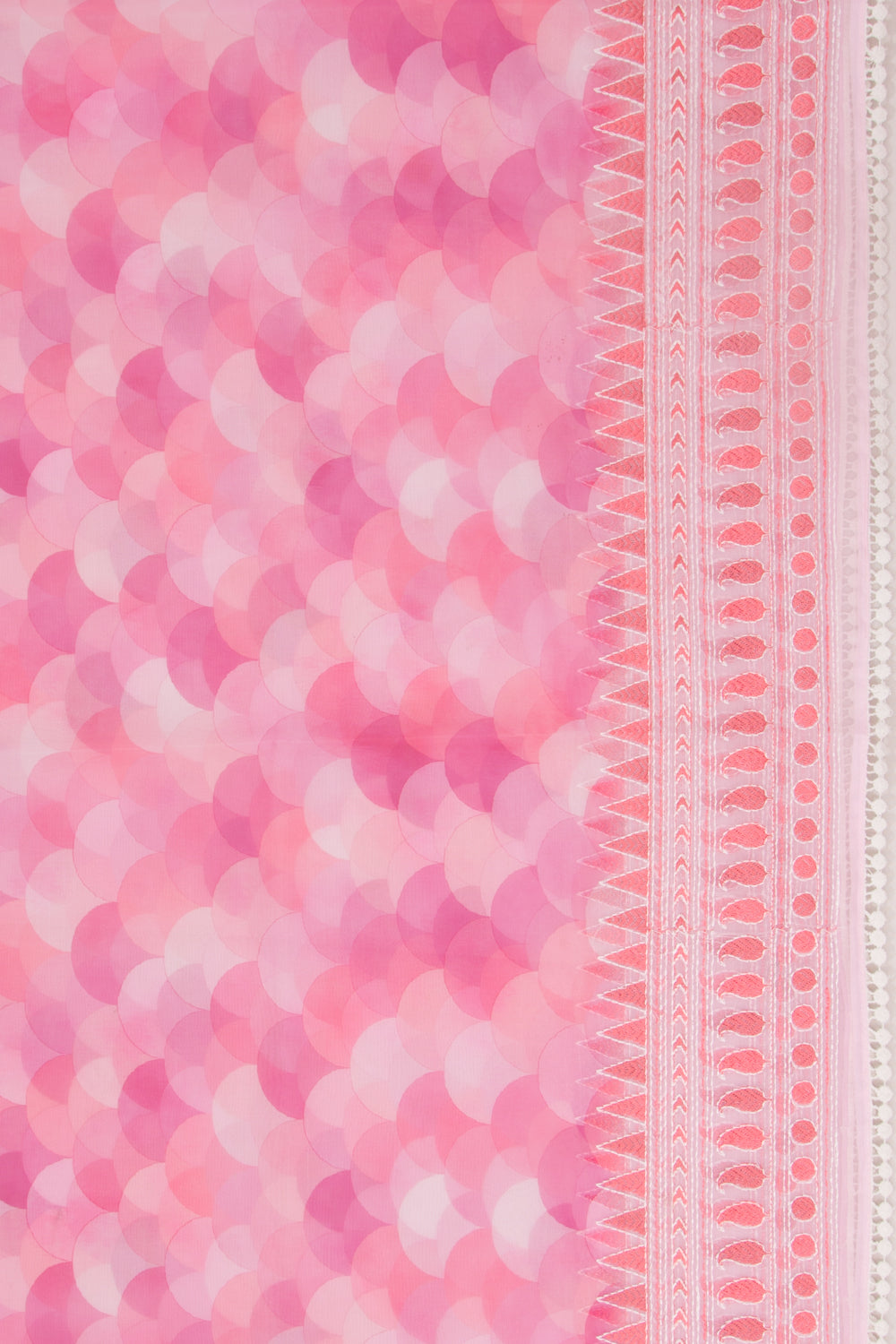 Organza Geometrical Brocade Pink saree
