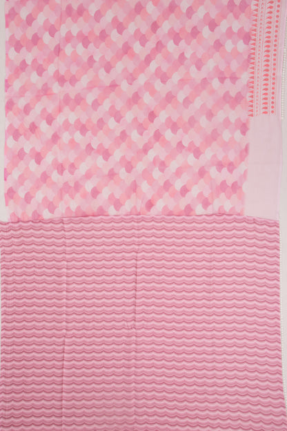 Organza Geometrical Brocade Pink saree