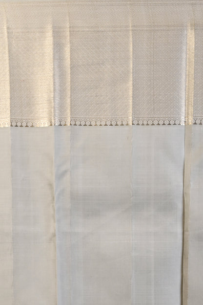 Kanchipuram Silk Jaal Pastel Grey Saree