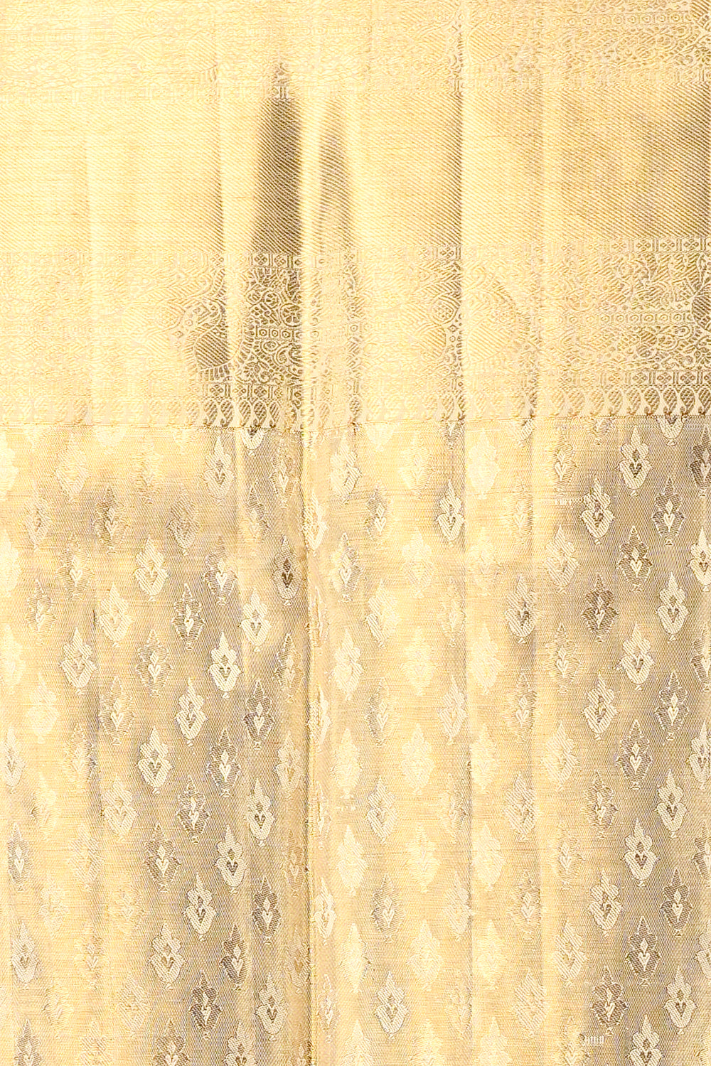 Kanchipuram Silk Tissue Brocade Gold Saree