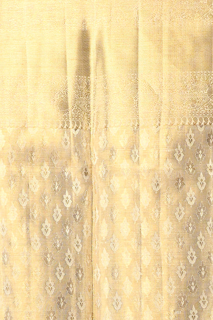 Kanchipuram Silk Tissue Brocade Gold Saree