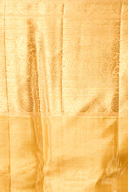Kanchipuram Silk Tissue Brocade Gold Saree