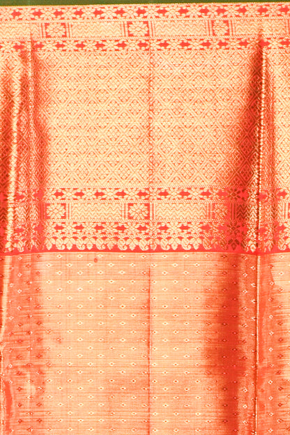 Kanchipuram Silk Tissue Brocade Gold Saree