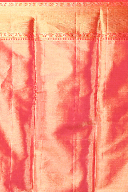 Kanchipuram Silk Tissue Brocade Multicolour Saree