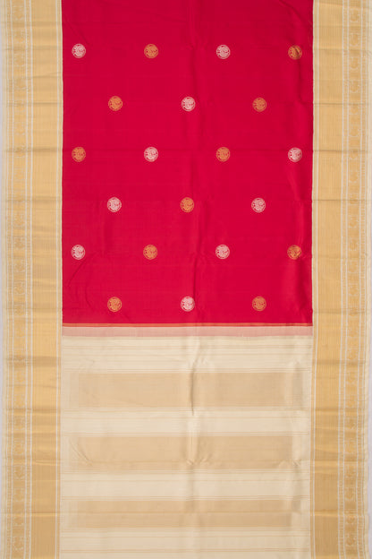 Kanchipuram Silk Butta Red Saree