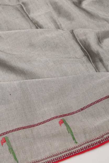 Organza Tissue Plain Silver Saree