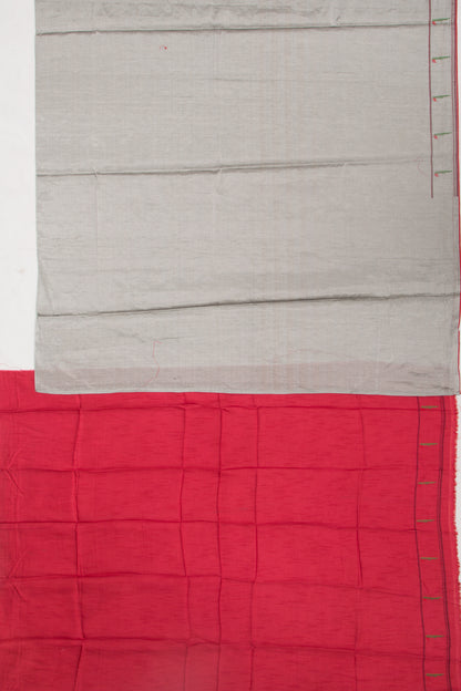 Organza Tissue Plain Silver Saree