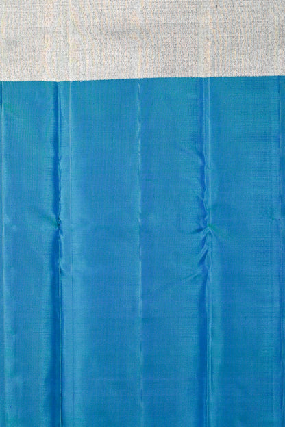 Kanchipuram Silk Geometrical Brocade Teal Blue Saree