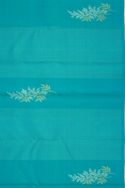 Kanchipuram Silk Brocade Sky Blue Saree