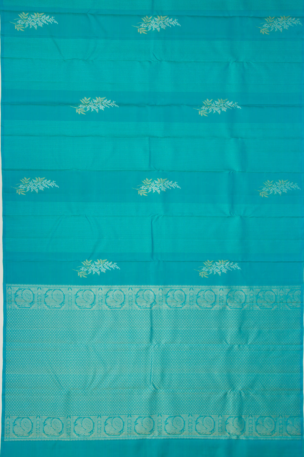Kanchipuram Silk Brocade Sky Blue Saree