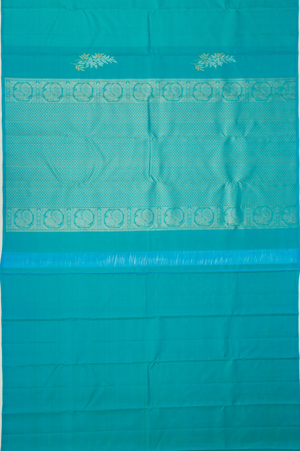 Kanchipuram Silk Brocade Sky Blue Saree