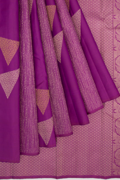 Kanchipuram Silk Brocade Violet Saree
