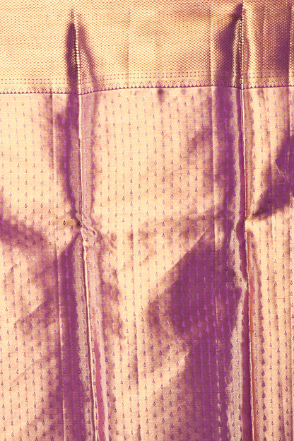 Kanchipuram Silk Tissue Brocade Baby Pink Saree