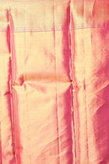 Kanchipuram Silk Tissue Jaal Gold Saree