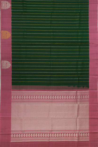 Taranga Kanchi Silk Brocade Bottle Green Saree