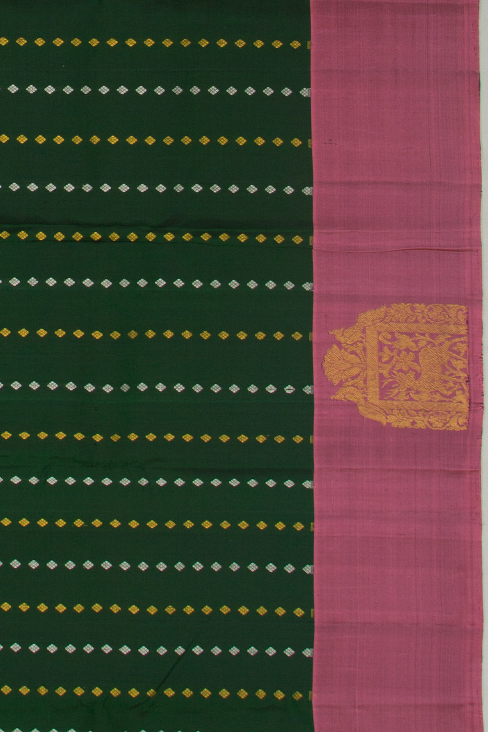 Taranga Kanchi Silk Brocade Bottle Green Saree
