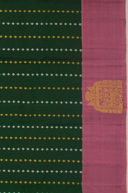 Taranga Kanchi Silk Brocade Bottle Green Saree
