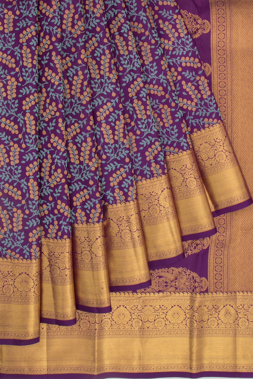 Kanchipuram Silk Brocade Violet Saree