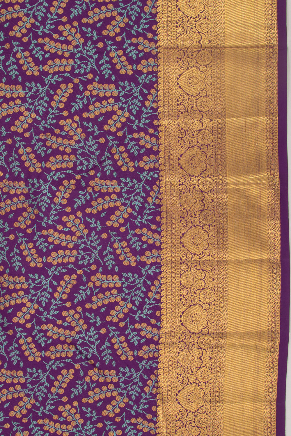 Kanchipuram Silk Brocade Violet Saree