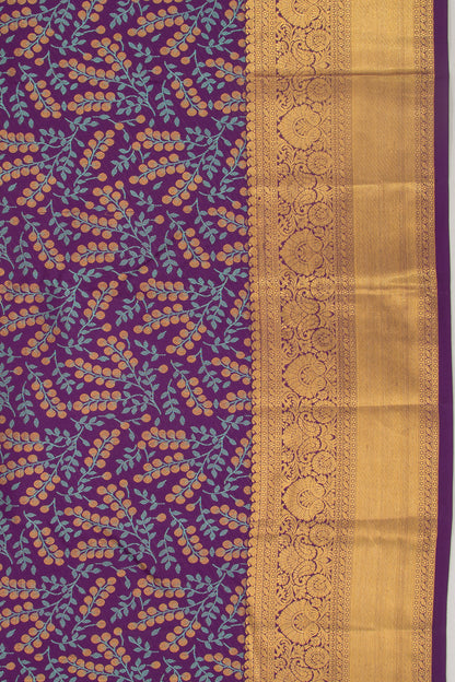 Kanchipuram Silk Brocade Violet Saree