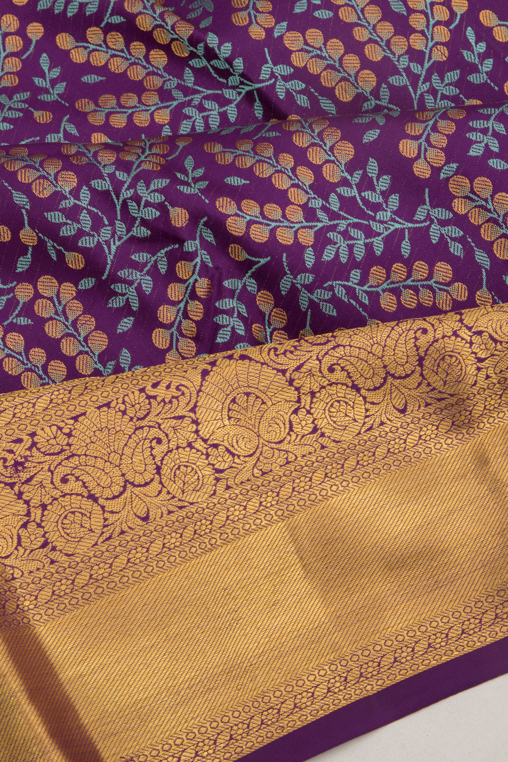Kanchipuram Silk Brocade Violet Saree