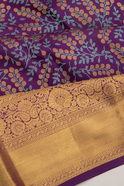 Kanchipuram Silk Brocade Violet Saree