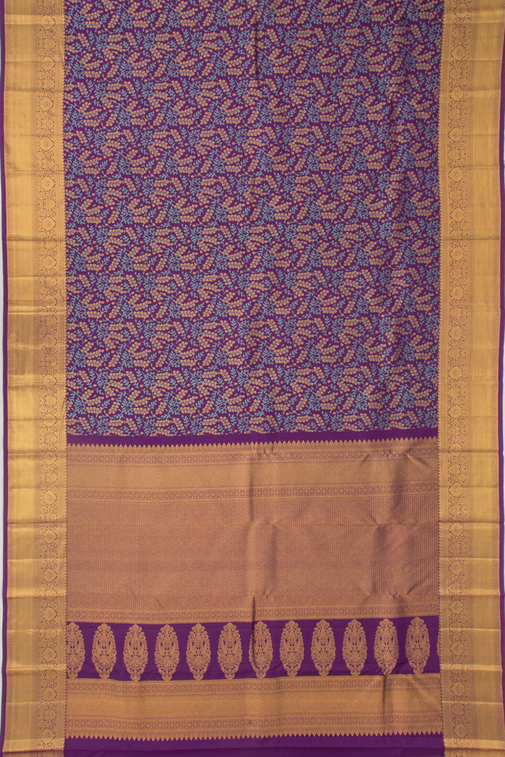 Kanchipuram Silk Brocade Violet Saree