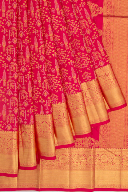 Kanchipuram Silk Brocade Pink Saree
